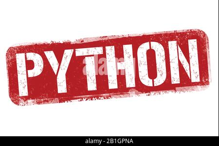 Python-Zeichen oder -Stempel auf weißem Hintergrund, Vektorgrafiken Stock Vektor