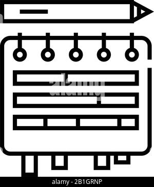 Bearbeiten des Liniensymbols für Pläne, Konzeptzeichen, Konturvektorabbildung, lineares Symbol. Stock Vektor