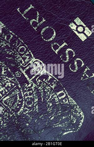 Blue UK Passport (Mockup) Stockfoto