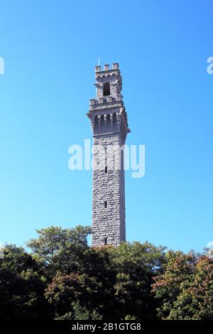 Pilgrim Monument and Museum, Das An die Erstlandung der Mayflower-Pilger im Jahr 1620 erinnert, Provincetown, Cape Cod, Massachusetts, Neuengland, USA Stockfoto