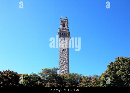 Pilgrim Monument and Museum, Das An die Erstlandung der Mayflower-Pilger im Jahr 1620 erinnert, Provincetown, Cape Cod, Massachusetts, Neuengland, USA Stockfoto