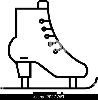Symbol für Schlittschuhlinie, Konzeptschild, Vektorgrafik, lineares Symbol. Stock Vektor