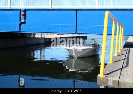 Die Schleusen- und Schwenkbrücke des Trent Severn Waterway Stockfoto