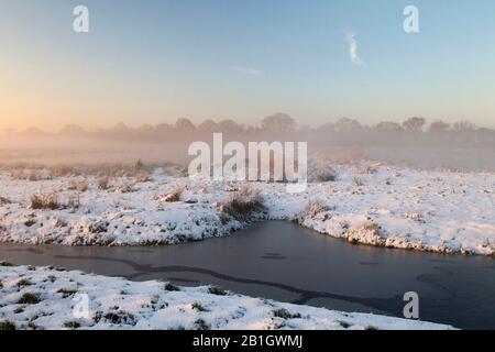 Naardermeer im Winter, Niederlande Stockfoto