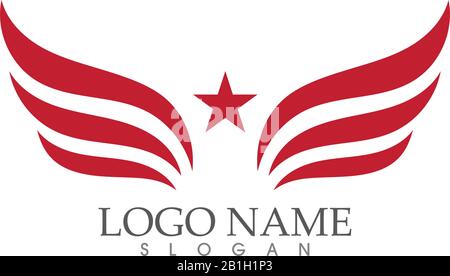Wing Falcon Logo Template Vector Illustration Design Stock Vektor