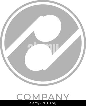 Klein geschriebener Buchstabe pd Alphabet Logo-Design-Vorlage isoliert auf weißem Hintergrund. Weißes TWS-Earphone-Symbol mit grauem Ellipsenformelement. Stock Vektor