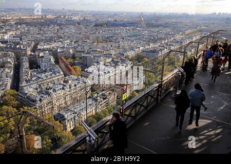 Blick auf Paris vom Eiffelturm.Paris.Frankreich Stockfoto