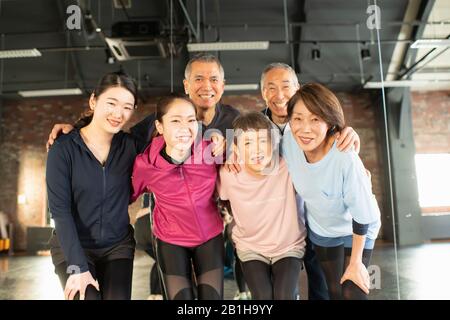 Portrait von Menschen mit mehreren Generationen Stockfoto