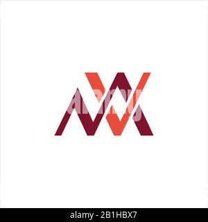 Anfangsbuchstabe mv oder vm Logo Designvorlage Stock Vektor
