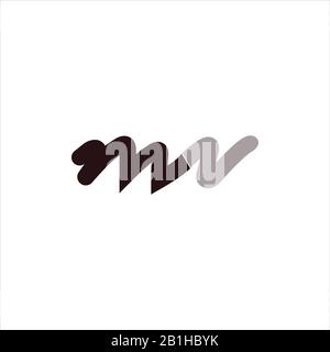 Anfangsbuchstabe mv oder vm Logo Designvorlage Stock Vektor