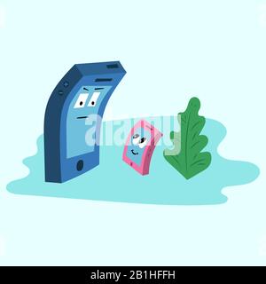 Abbildung: Flaches großes und kleines Telefon Stock Vektor