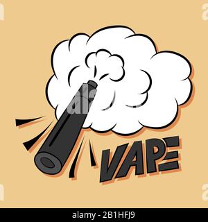 Vape Mod Illustration mit Cloud Stock Vektor