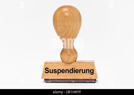 Stempel mit der Aufschrift Suspension (Aufhängung) Stockfoto