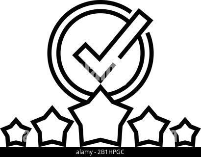 Exzellentes Symbol für die Arbeitslinie, Konzeptzeichen, Konturvektorabbildung, lineares Symbol. Stock Vektor