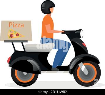 Pizza Lieferung flache Vektorgrafiken Stock Vektor
