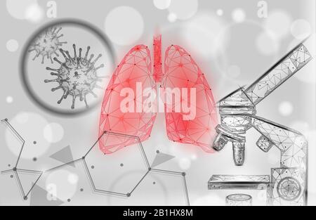 3D-Forschungskonzept für die Humanlungenmedizin. Atemvirus-Infektion Krebsgefährdungsanalyse. Poster zur Therapie von Tuberkulose im Krankenhaus Stock Vektor