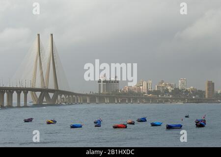 Bandra Worli, auch Rajiv Gandhi SEA Link, Mumbai, Maharashtra, Indien. Stockfoto