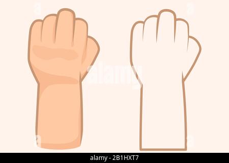 Nahaufnahme der Hände gestisch. Vektorgrafiken für Business Hands. Verwendung für Werbung und Präsentation. Zeichnung der ersten Hände. Stock Vektor