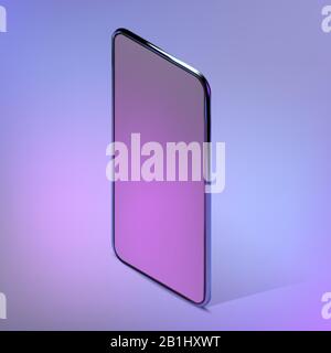 3D isometrisch realistische, bunte Smartphone-Mockup. Vorlage für Infografiken und UI-Design. Telefonrahmen mit leeren, isolierten Vorlagen. Vektor Stock Vektor