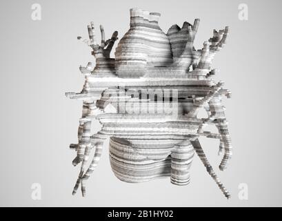 Bioprint des Herzens, 3D-Druck des Herzens, Konzept der Zukunft in der Medizin - 3D-Rendering Stockfoto