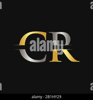 Erste CR Schreiben Logo mit Kreativen Moderne Typografie Vektor Vorlage. Kreative abstrakte Buchstaben CR Logo Design Stock Vektor