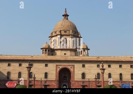 Blick auf das Zentralsekretariat, Delhi, Indien Stockfoto