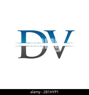 Ursprünglicher DV Letter Logo Design Vector Mit blauer und grauer Farbe. DV-Logo Stock Vektor