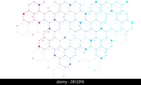 Sechsecke abstrakt Hintergrund mit geometrischen Formen. Wissenschaft, Technologie und medizinische Konzept. Futuristischer Hintergrund in den Bereichen Wissenschaft Stil. Grafik hex Stock Vektor