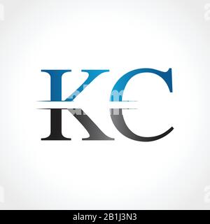 Vektor-Darstellung des KC-Buchstaben-Logos. Abstrakter Buchstabe KC Logo Design Stock Vektor