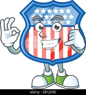 Nennen Sie mich lustige Schild-Abzeichen USA Maskottchen Bildstil Stock Vektor