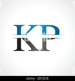 Erste Vektordarstellung des KP-Buchstaben-Logos. Abstraktes Design mit KP-Logo Stock Vektor