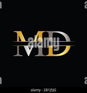 Erste MD schreiben Logo Design vector Template. Abstract Letter MD Logo Design Stock Vektor