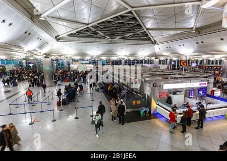 Istanbul, Türkei - 15. Februar 2019: Terminal des Flughafens Istanbul Atatürk (ist) in der Türkei. Stockfoto