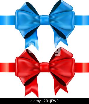 Band. Rote und blaue Schleife Stock Vektor