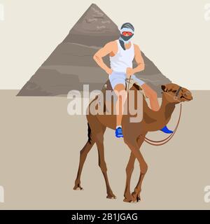 Reisen Sie nach Ägypten Kairo, Gizeh, Vektorgrafiken Stock Vektor