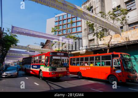 Charoen Krung Road, die älteste Straße in Bangkok, Chinatown, Bangkok, ThailandC Stockfoto