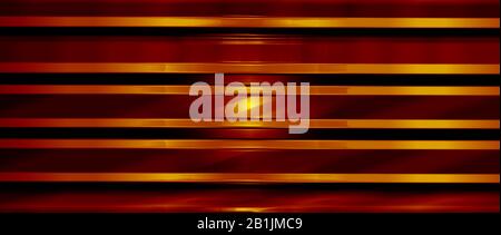 Rot und schwarz glänzender Metallhintergrund und Textur. 3D-Illustrationsdesign. Luxus und Glanz für Spiel und futuristische Vorlage. Extremes Widescreen-Verhältnis. Stockfoto