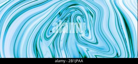 Grün-weiße Ölfarbe. Abstrakter Hintergrund und Textur. Illustrationsbanner. Extremer Breitbildschirm. Stockfoto