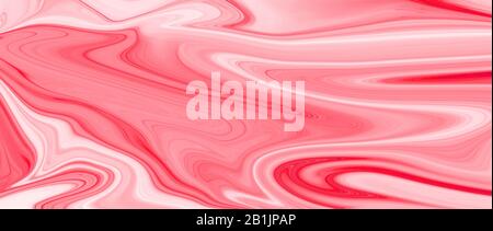 Rote und weiße Ölfarbe. Abstrakter Hintergrund und Textur. Illustrationsbanner. Extremer Breitbildschirm. Stockfoto