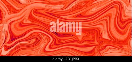 Rote und weiße Ölfarbe. Abstrakter Hintergrund und Textur. Illustrationsbanner. Extremer Breitbildschirm. Stockfoto