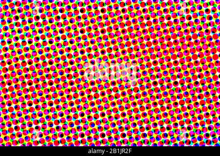 Blau weiß rot und gelb Halbtonmuster. Bunter Halbtonhintergrund und Textur. Abbildung. Stockfoto