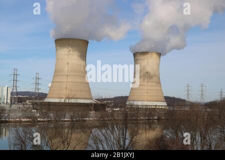 Die Kernreaktoren auf Three Mile Island. Stockfoto