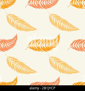 Farbe nahtloses Muster von flach abstrakten isolierten orangefarbenen Lamellen, die in verschiedene Richtungen gewellt sind Stock Vektor