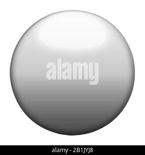 Alte weiße und rostmetallische Kugel. Isoliert mit Schneideweg. 3D-Abbildung. Stockfoto