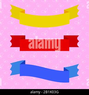 Satz isolierter, flacher Farbbänder. Passend zum Design Stock Vektor