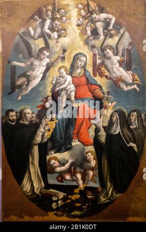 Italien Marken Senigallia - Museo Diocesano - Madonna des Rosenkosins von Ercole Ramazzani Stockfoto