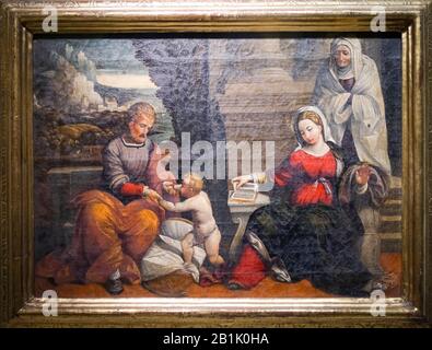 Italien Marken Senigallia Diocesan Museum - Heilige Familie mit der Schule in Sant'Anna - Ferrara Stockfoto