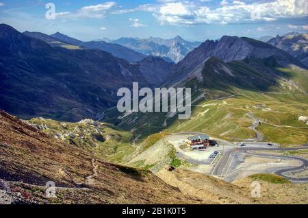 Eingang zum Tunnel Col du Galibier, einem 2646 Meter hohen französischen Alpenpass Stockfoto