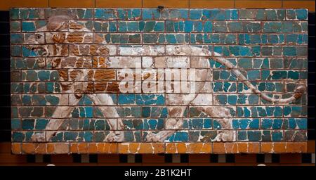 Löwenhilfe. Prozession Street. Babylon. Neo-Babylon. Nebukadnezar II. Ära. 604-562 V. CHR. Glasierter Brick. Istanbul Archaeoligical Museum. Türkei. Stockfoto