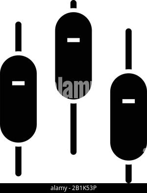 Schwarzes Kerzenleuchter, Konzeptabbildung, Vektor-Flachsymbol, Glyph-Zeichen. Stock Vektor